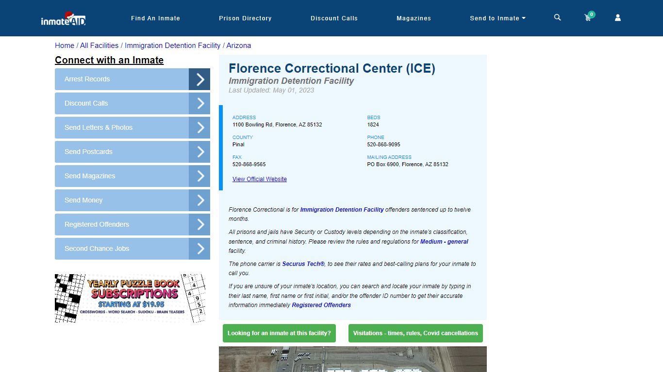 Florence Correctional Center (ICE) - Inmate Search - Florence, AZ